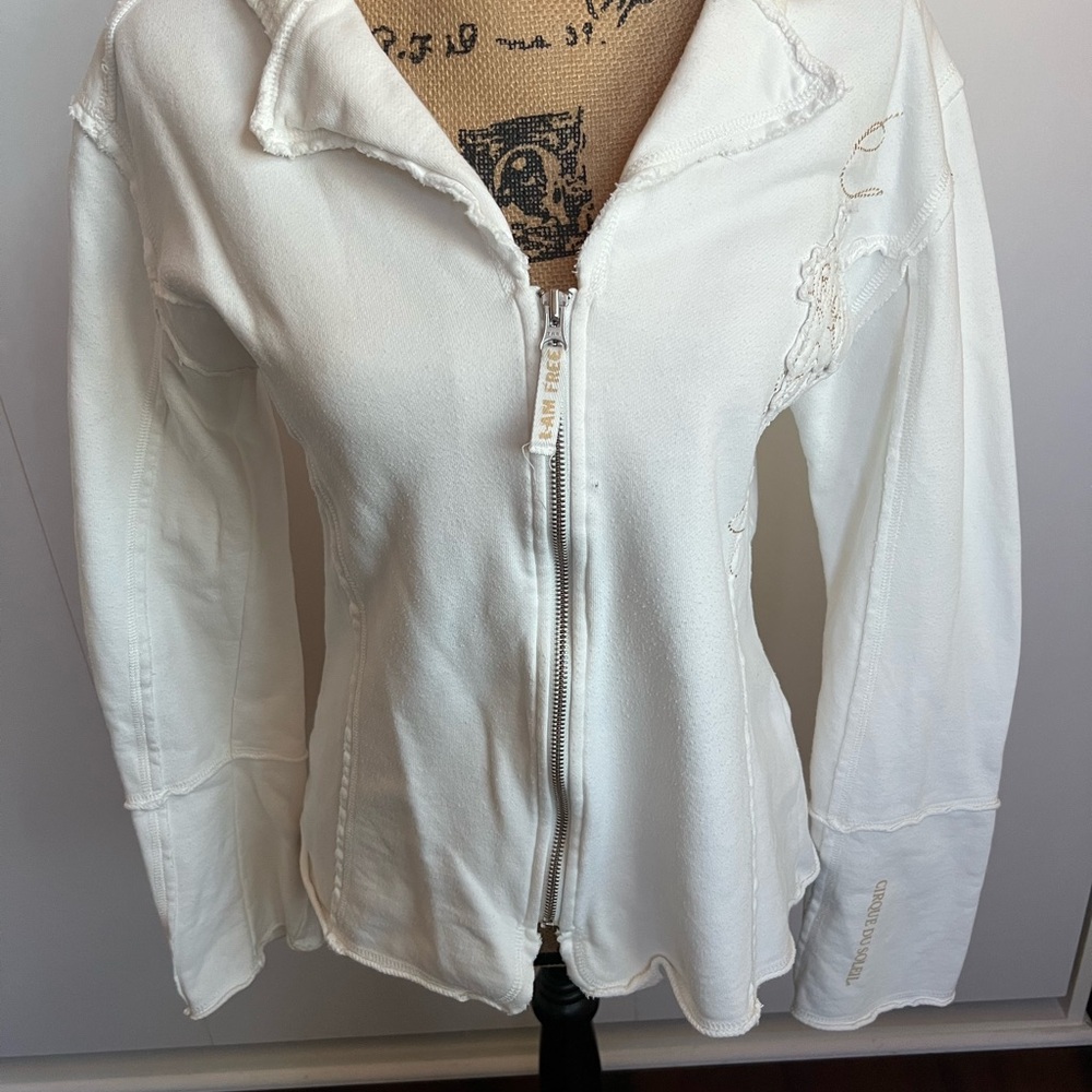 Ivory Cirque Du Soleil Fitted, full zip, sweatshirt